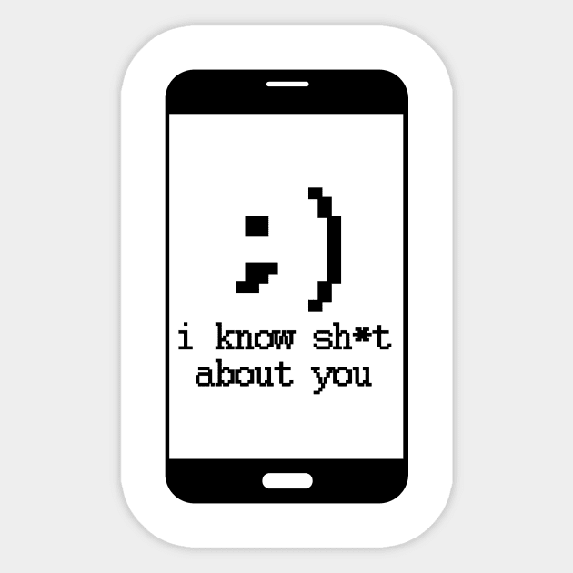 Phone Blackmail (black) Sticker by RustyTeaCup